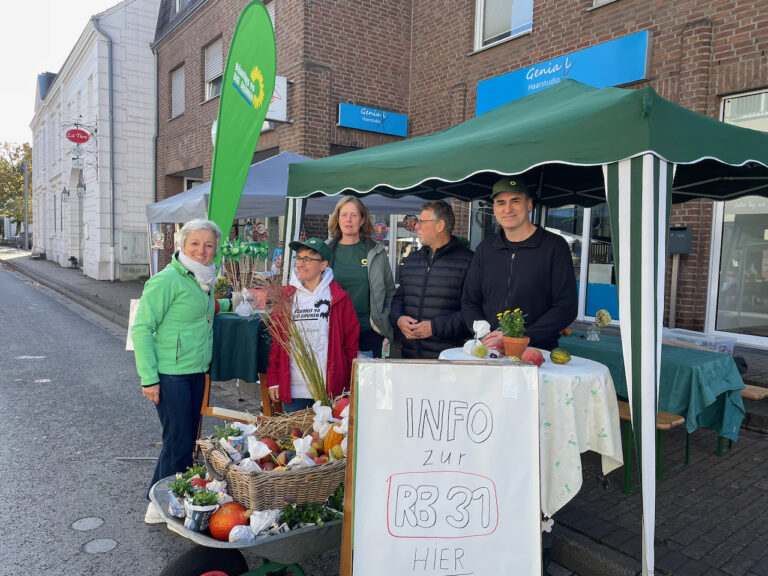 Unser Stand auf dem Alpener Herbstmarkt: Informationen zur RB 31